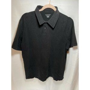 Structure Polo Shirt Adult Medium Black Button Pullover‎ Golfer Mens